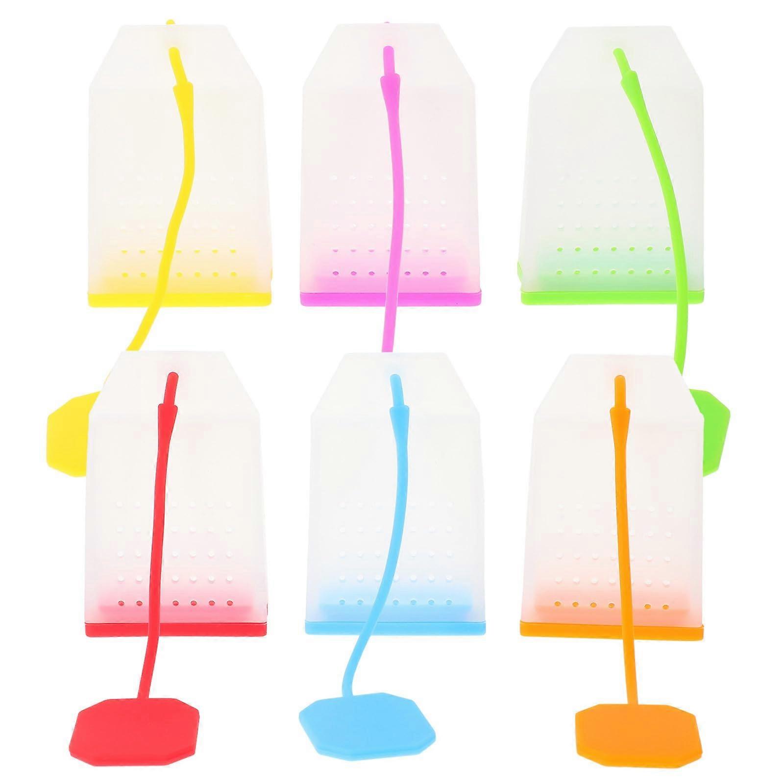 6Pcs Reusable Silicone Tea Infuser Set with Ultrafine Mesh for Loose Leaf and Herbal Brewing
