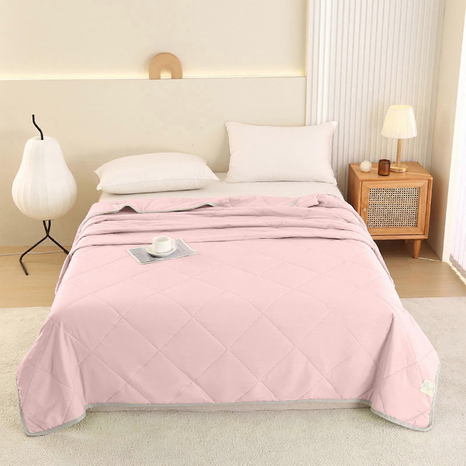 Syligr Soybean Fiber Cooling Pink Cotton Quilt, Single - Machine Washable and Multi-Purpose