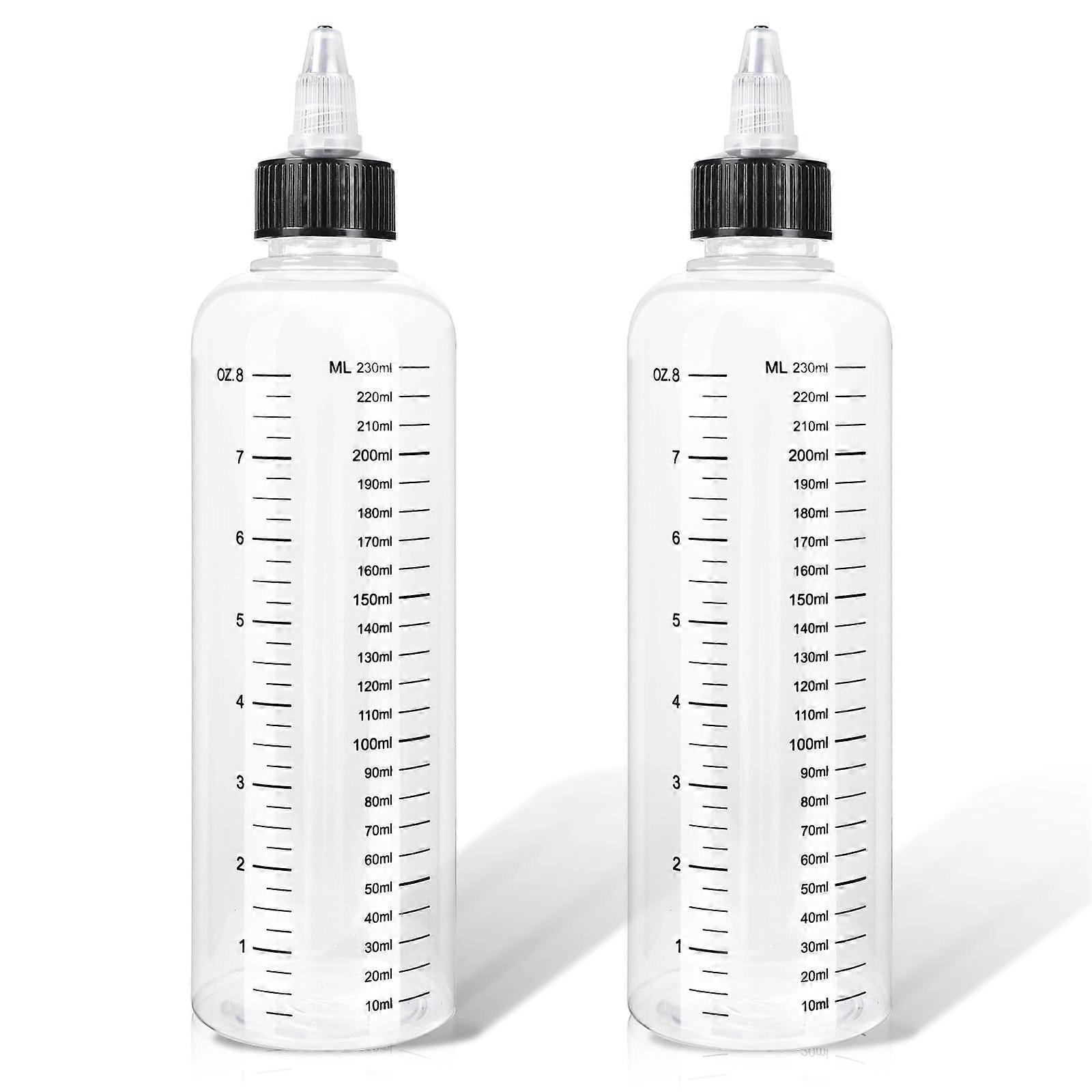 2 Pack Hair Dye Applicator Bottle with Graduated Scale and Leakproof Twist Cap for Precise Root Touch Up