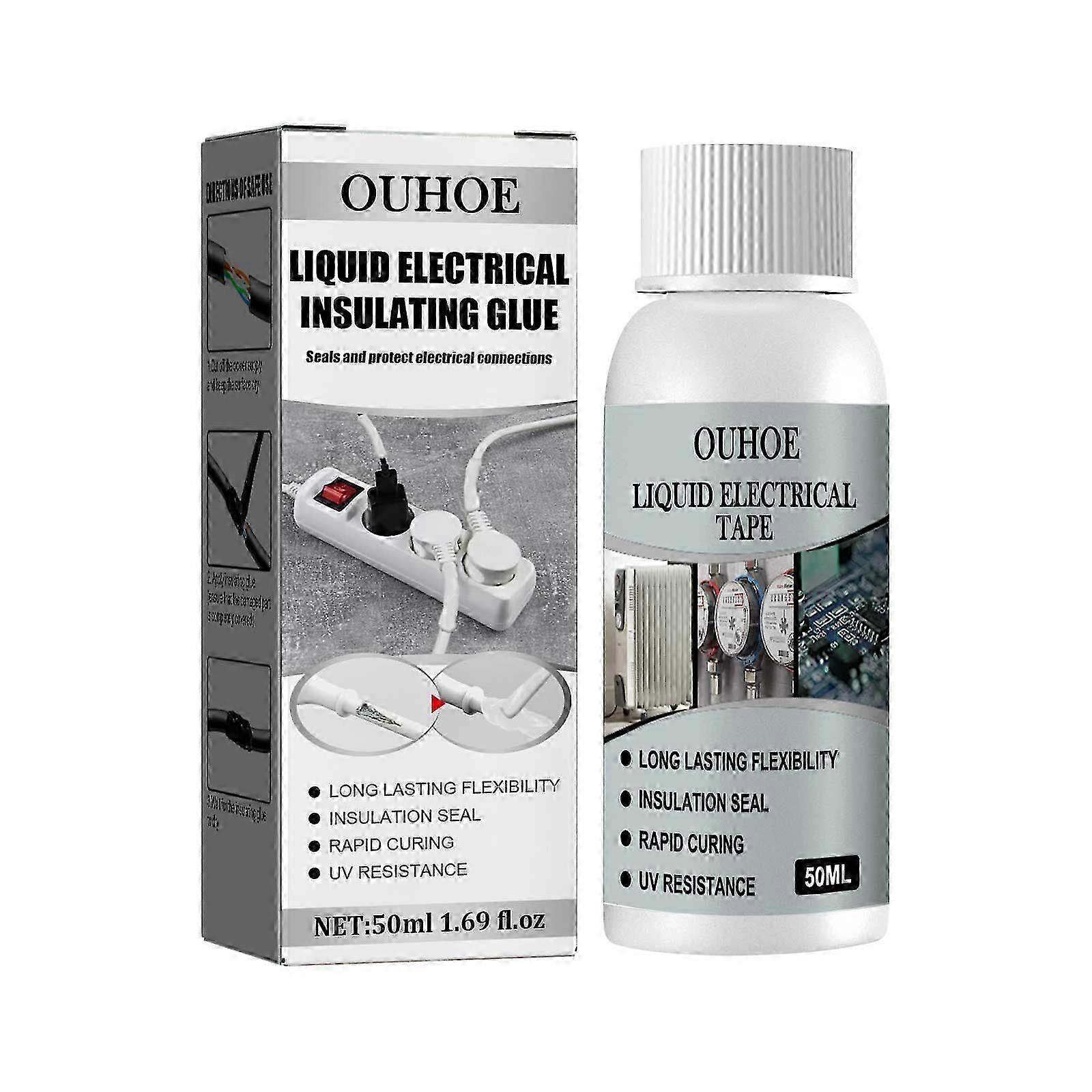 50ml Waterproof High-Temperature Resistant Liquid Electrical Insulating Adhesive  Fast-Drying, Flexible Sealant for Wires, Durable UV-Resistant Repair