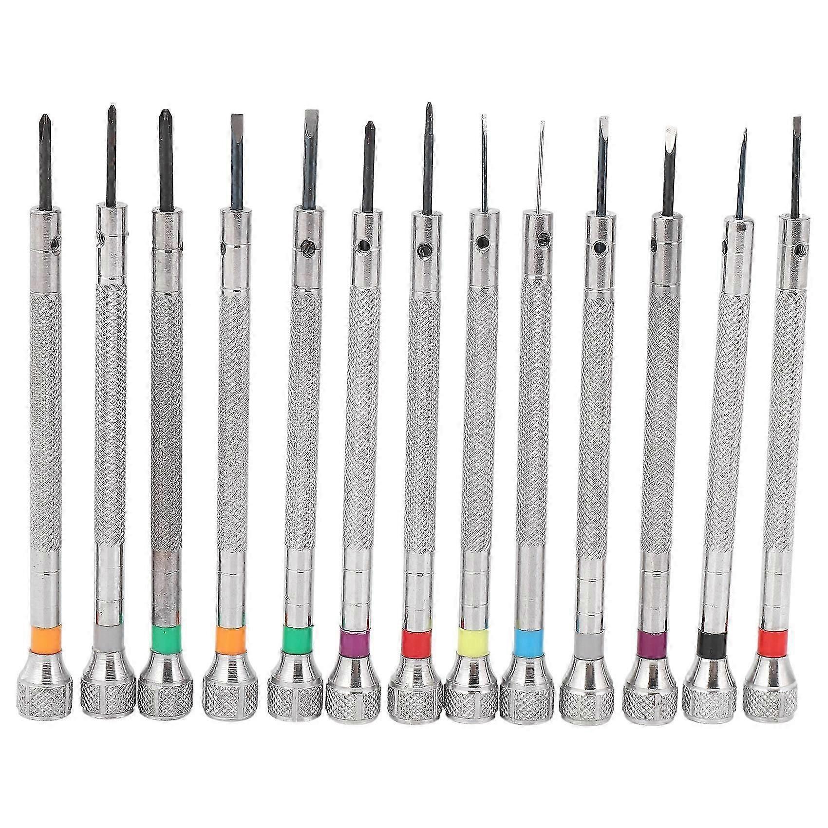 13PCS Watchmaker Screwdriver Set 0.6-2.0mm Flat Blade-JJ