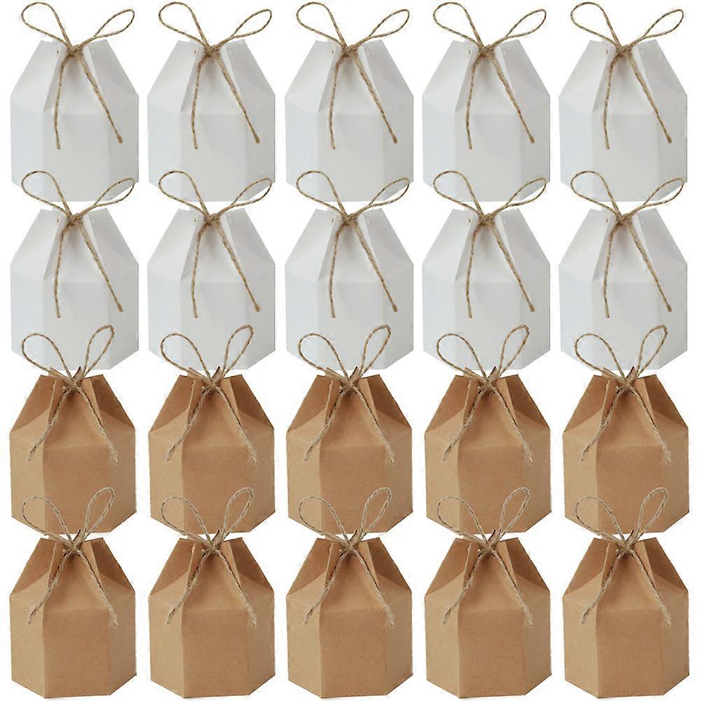 Gift Boxes Hexagonal Candy Boxes for Storage 20Pcs Assorted Color Kraft Paper