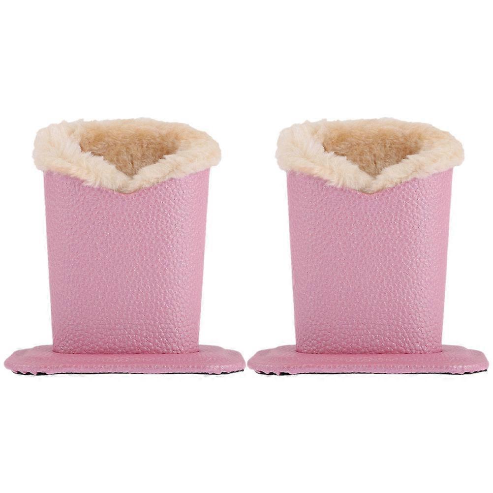 Pink Eyeglass Holder for Storage Use Plush Lined 2Pcs