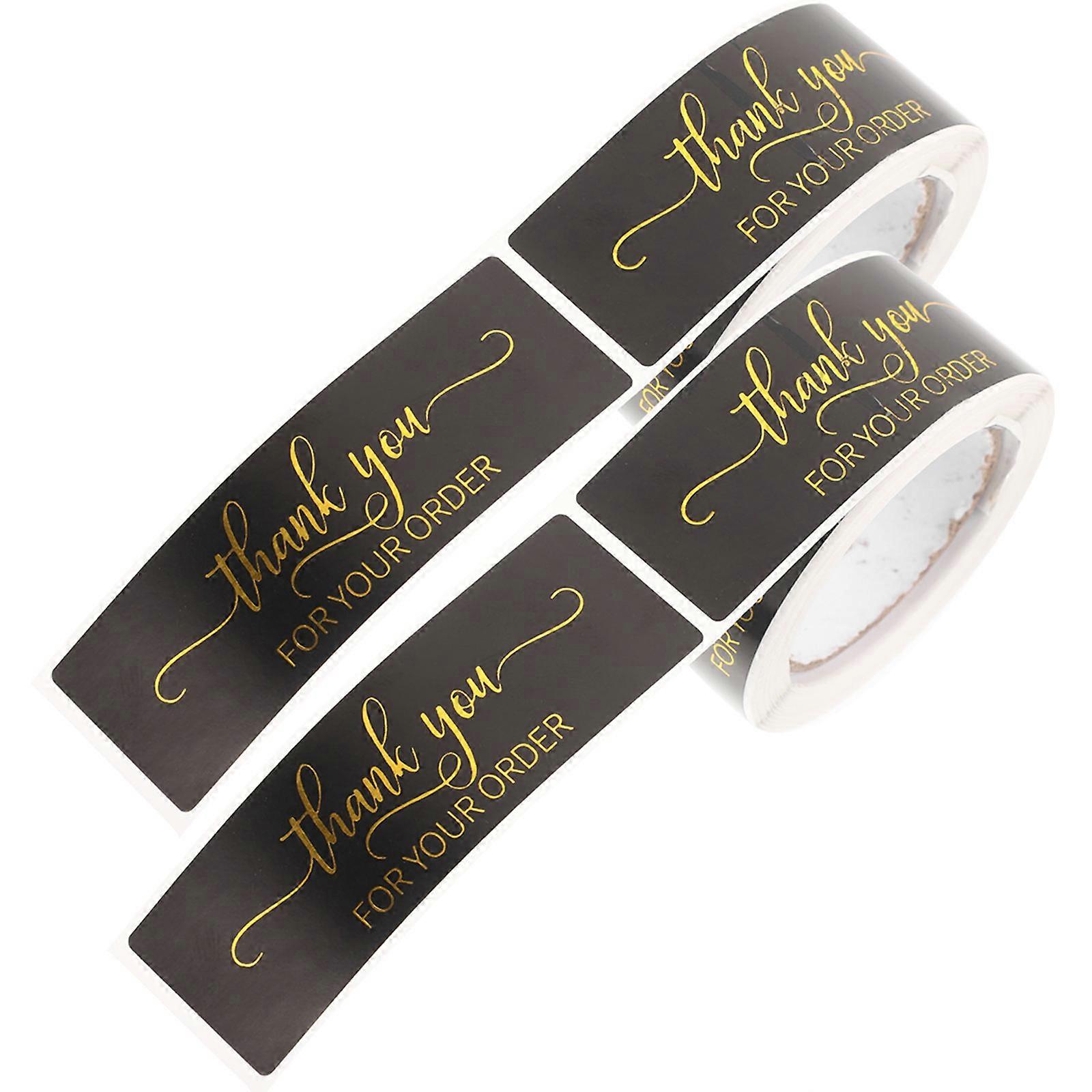 Black Multi-Function Roll Sticker Seal Sticker for Gift 2 Rolls