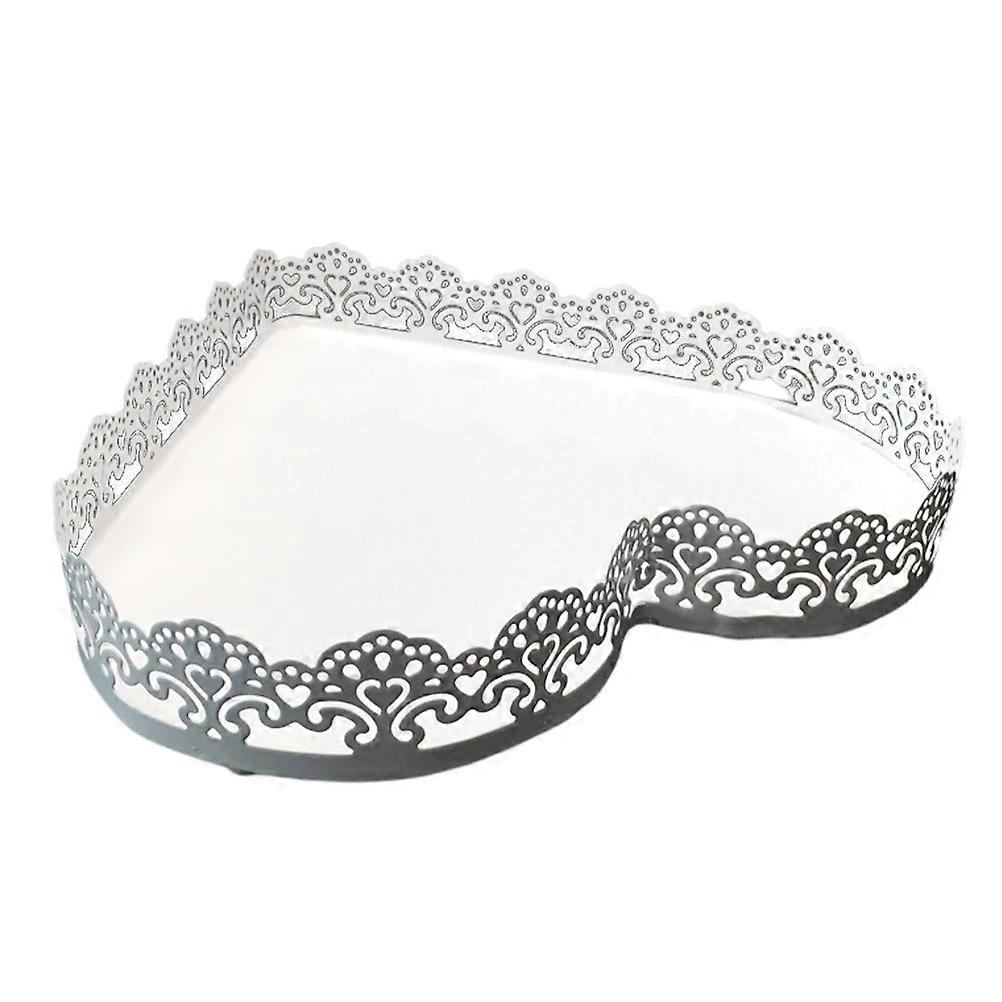Heart Shaped Cake Tray for Candy Serving 1 White Elegant Dessert Plate