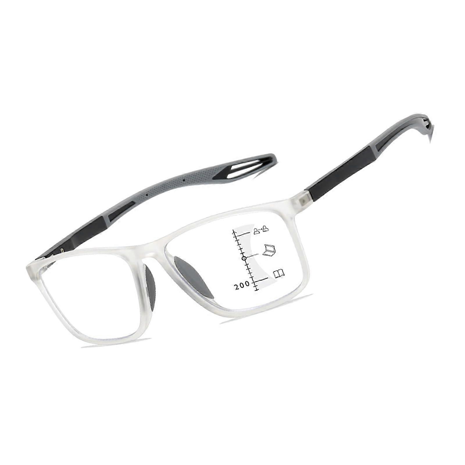 Progressive Reading Glasses Anti Blue Light Blocking Multifocal for Work Driving Transparent 2.0x