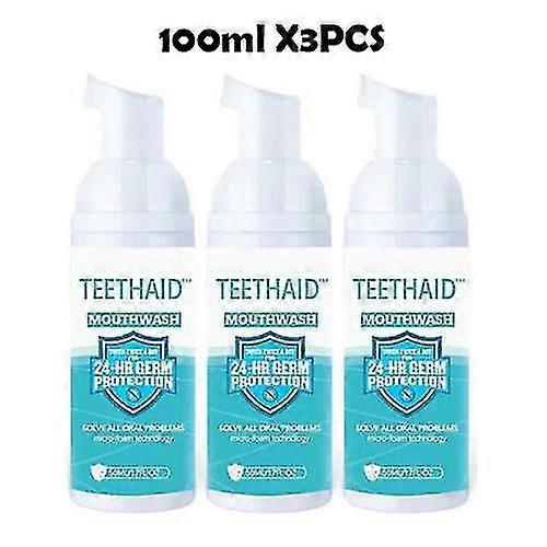 Syhsj 3 Flaconi da 50 ml di collutorio Teethaid per la rimozione del tartaro, sbiancamento dei denti, guarigione delle ulcere della bocca, eliminaz...