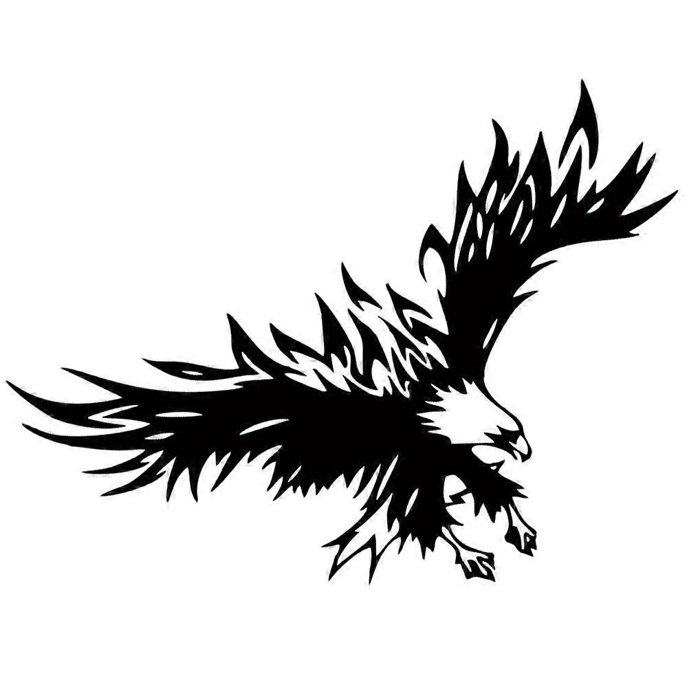 Eagle Shape Car Sticker for Decoration 2Pcs Black Durable Decal