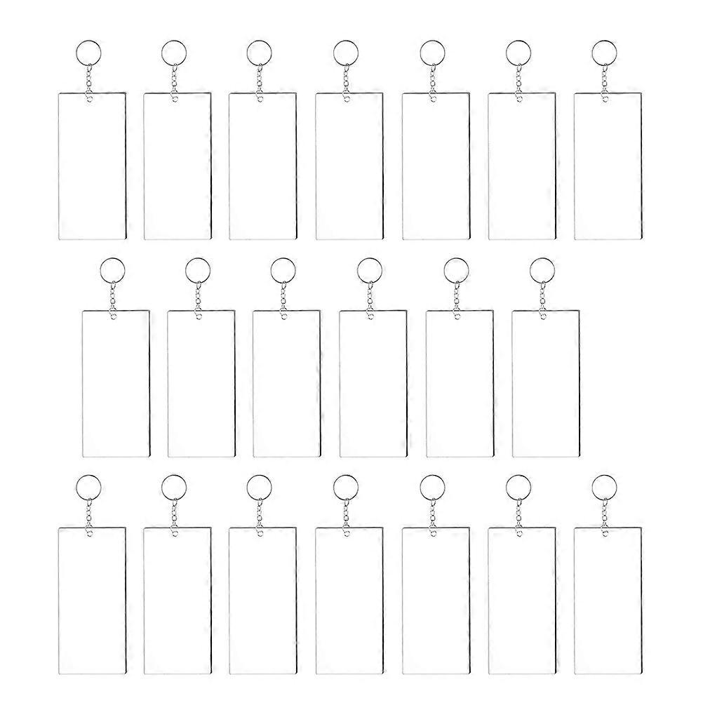 Rectangular Acrylic DIY Keychain Blanks 5Sets for Crafting and Decoration