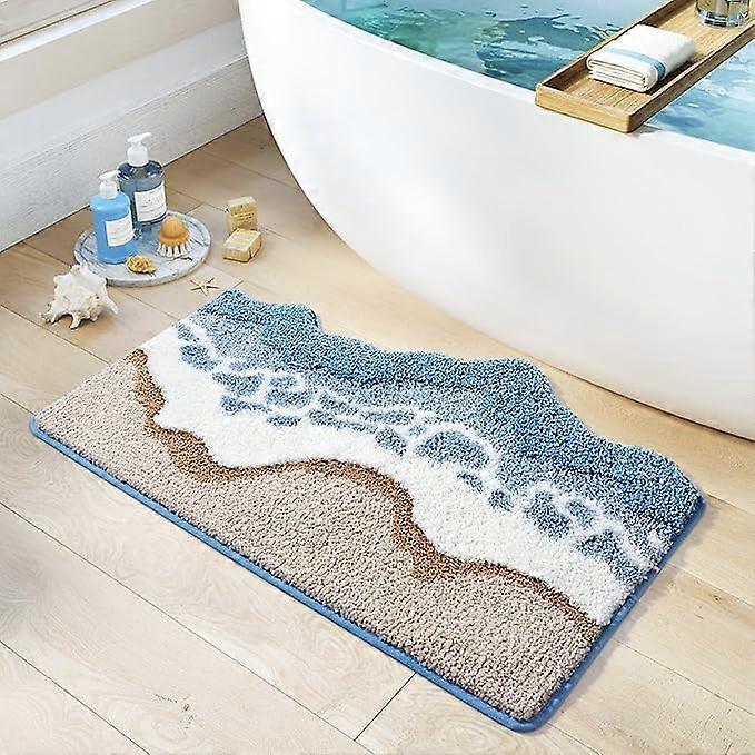 Soft microfiber absorbent bath mat, highly absorbent and machine washable