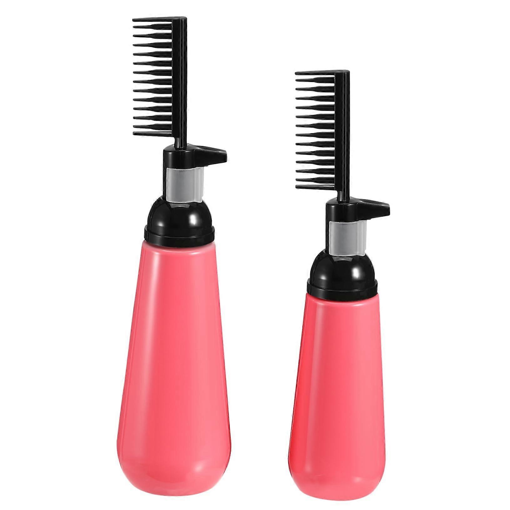 2pcs Hair Dye Applicator Bottles with Comb for Precise Root Touch Up and Reduced Mess