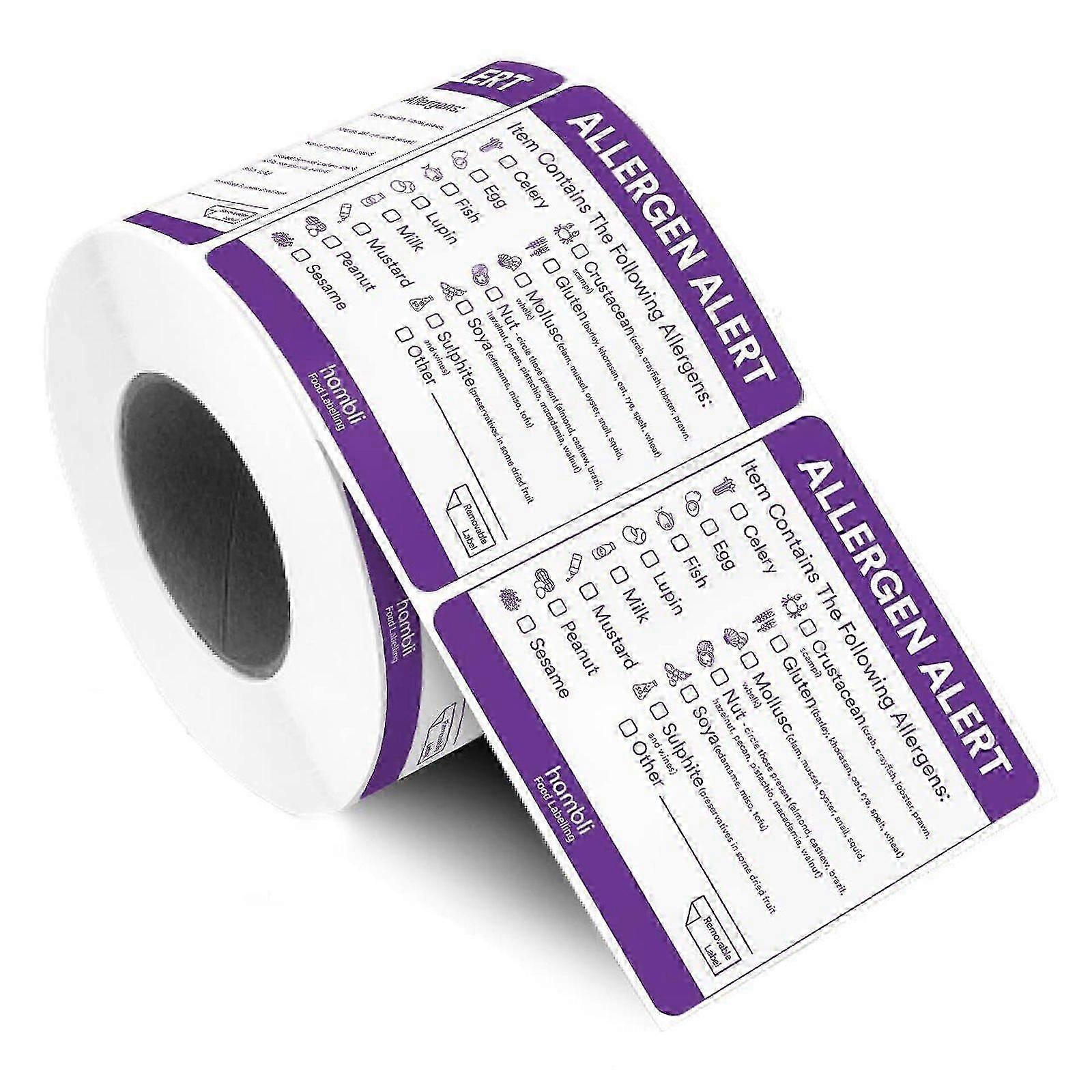600pcs purple allergen label stickers