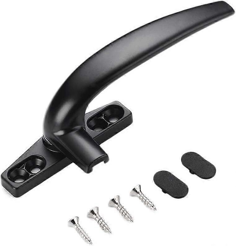 Black Aluminum Alloy Window Handle with Thickened AntiTheft Push Lock and Matching Screws