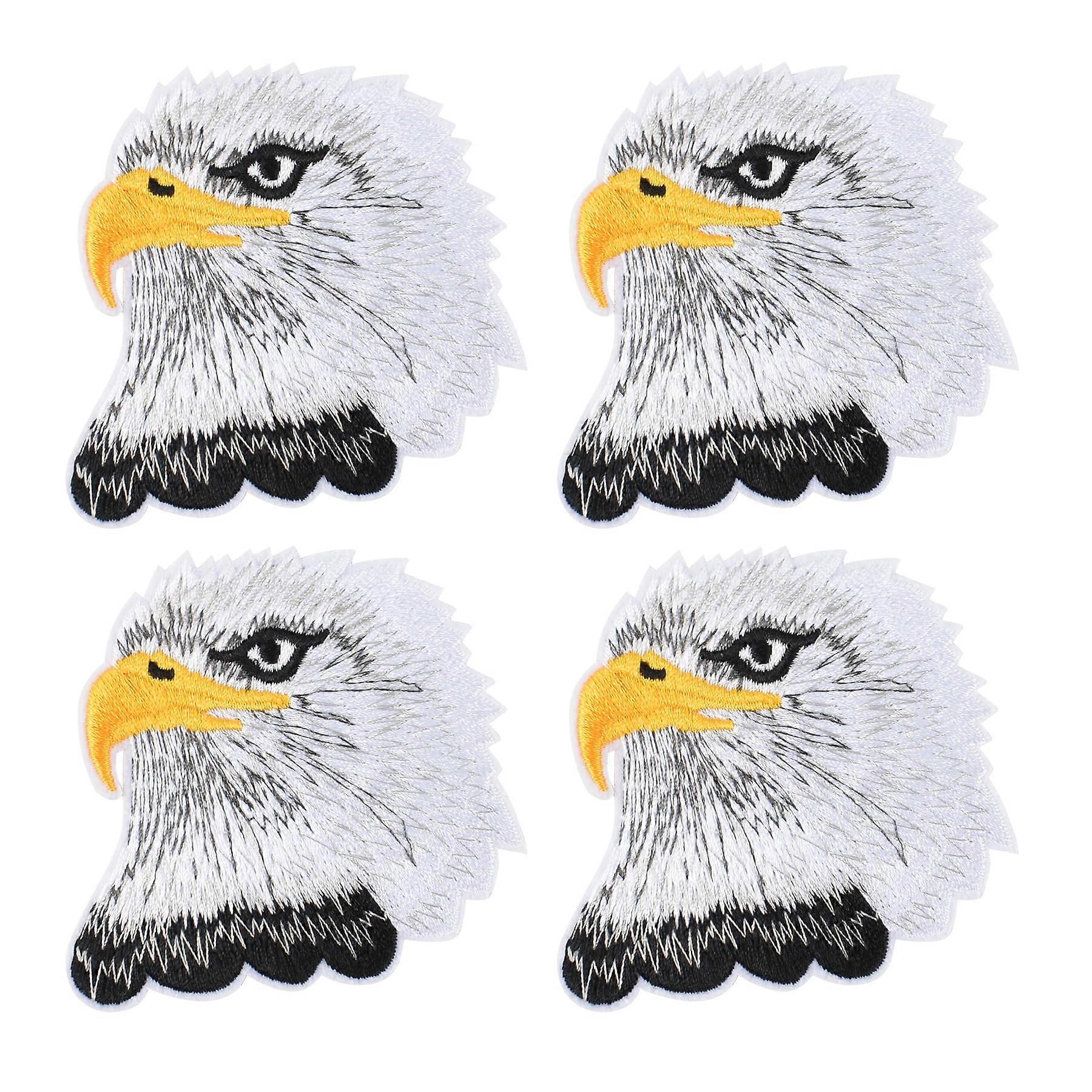 Eagle Iron On Patch Set 4PCS, Cool Embroidered Eagle Design for Hats Jackets Jeans Bags