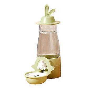 Trinkflasche und Futterautomat für Kaninchen, Großvolumiger Spender für Käfig und Kleintiere, Grün