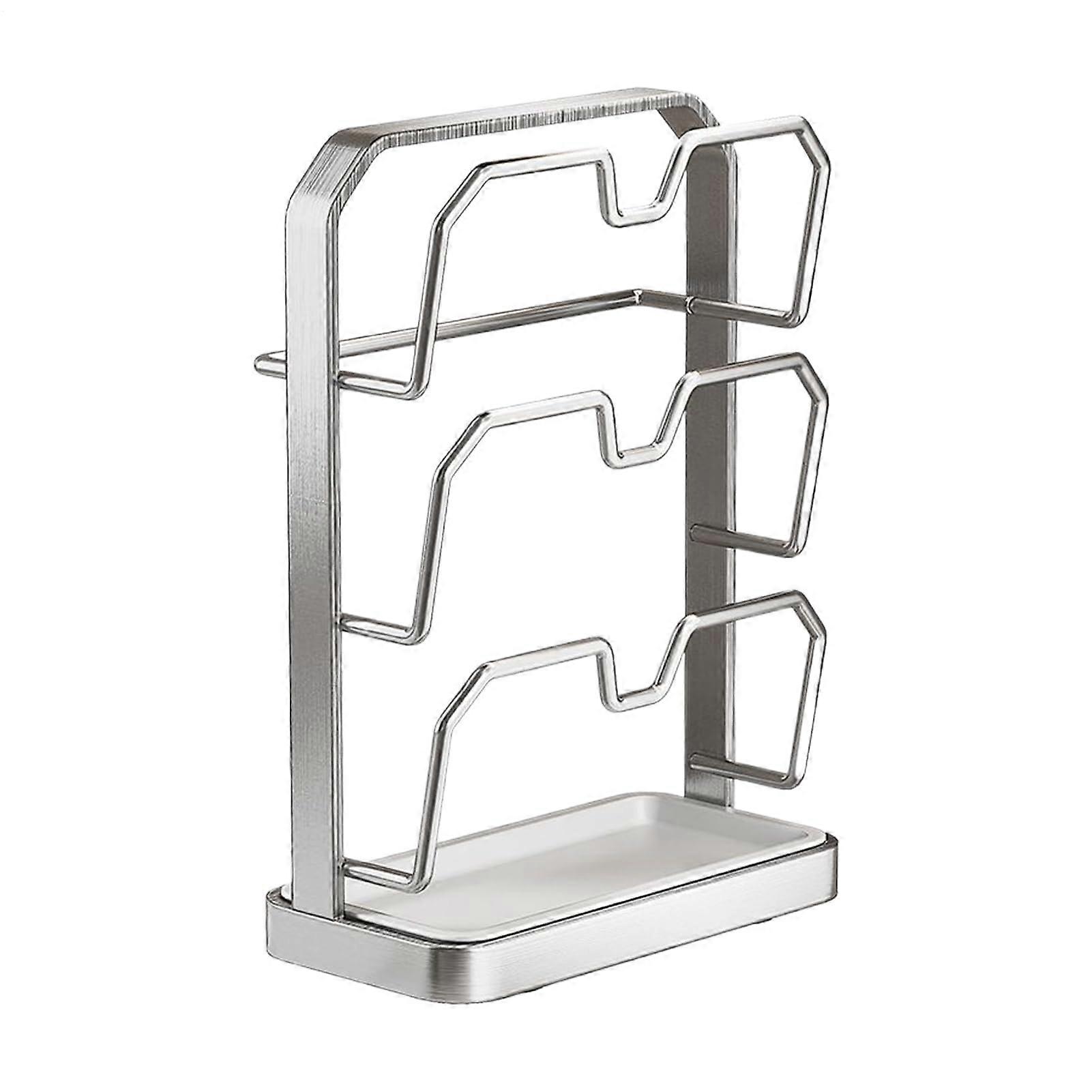 Pot Lid Organizer and Pan Lid Holder with UGroove Structure, Space Saving for Kitchen Countertop