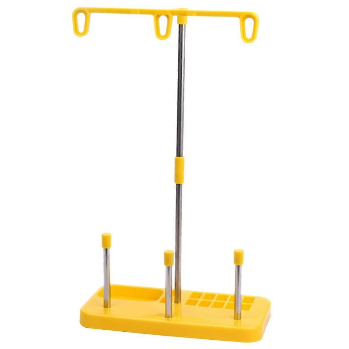 Sewing Thread Stand 3 Spool Holder with Bobbin Storage for Embroidery, Quilting and Serger
