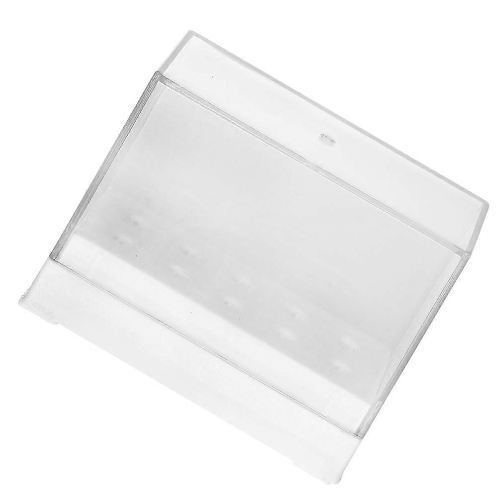 Nail Drill Bit Box Organizer for 2Pcs with 10 Holes Durable White Plastic