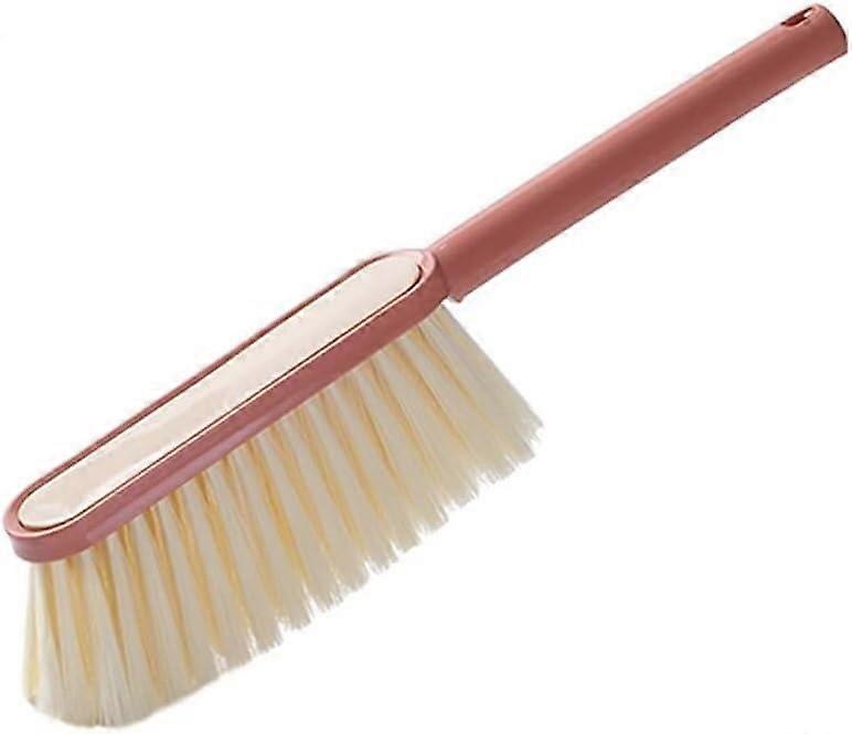 Microfiber Dusting Brush with Long Handle, 2pcs Handheld Soft Bristle Broom for Home Cleaning Pink