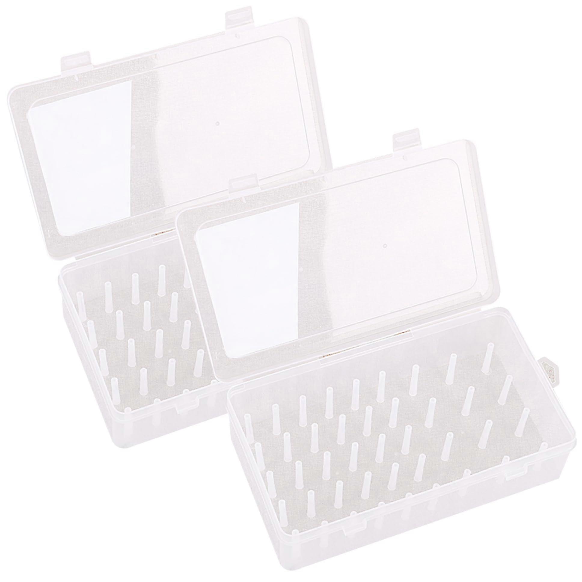 Transparent Sewing Thread Storage Box 42Spool Large Capacity Clear Window Dustproof Plastic Organizer Set 2PCS
