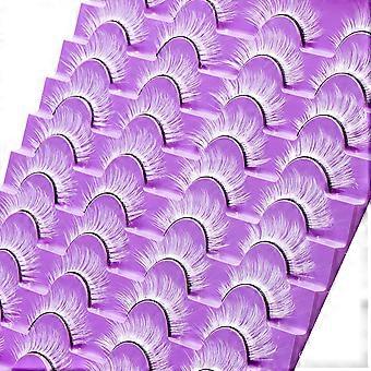 White False Eyelash Pair 20 Pairs Long Short Fibre Eyelash