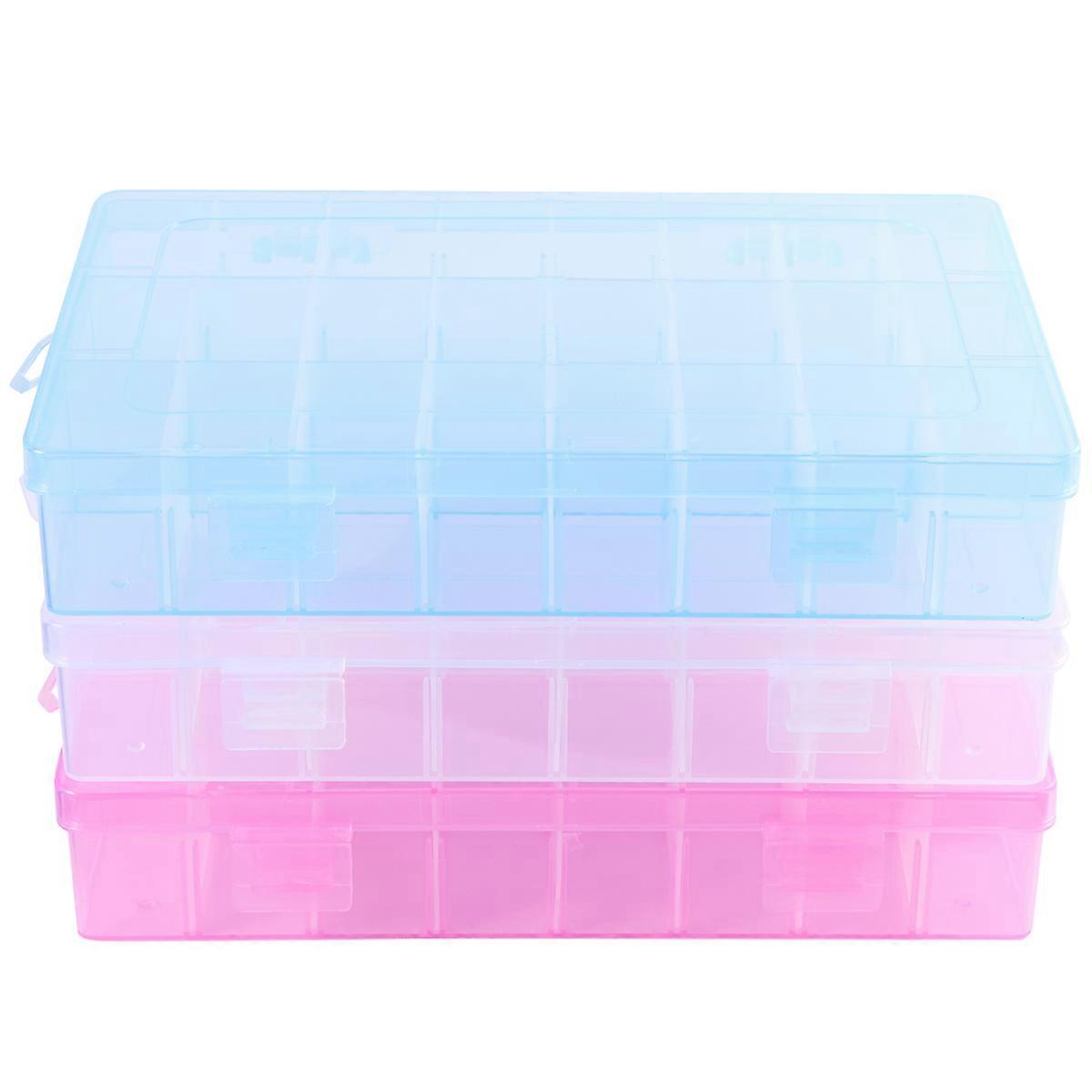 Plastic Storage Case 3Sets Compartment Organizer for Small Items