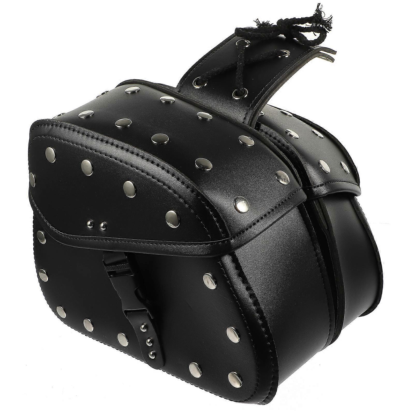 Black Motorcycle Side Bag Saddle Bag for Storage 2Pcs Durable Design