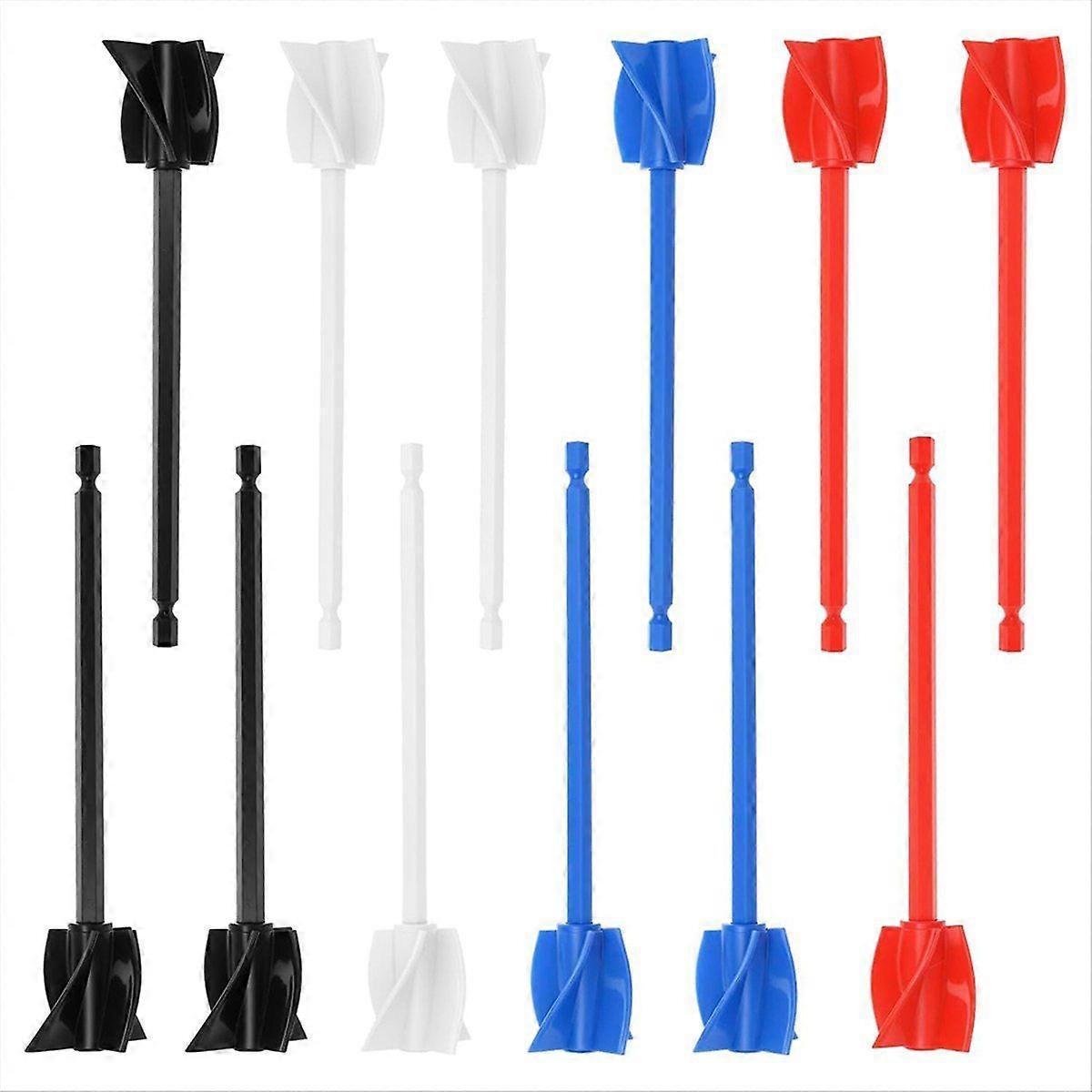 Epoxy Mixer Attachment for Drill, 12-Piece Set - Helix Paddles