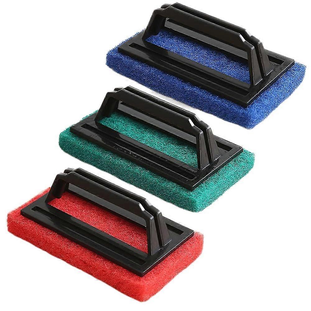 Pool Scrub Brush 3 Pack with Ergonomic Grip, Scratch for Pool Tile, Bathroom and Kitchen