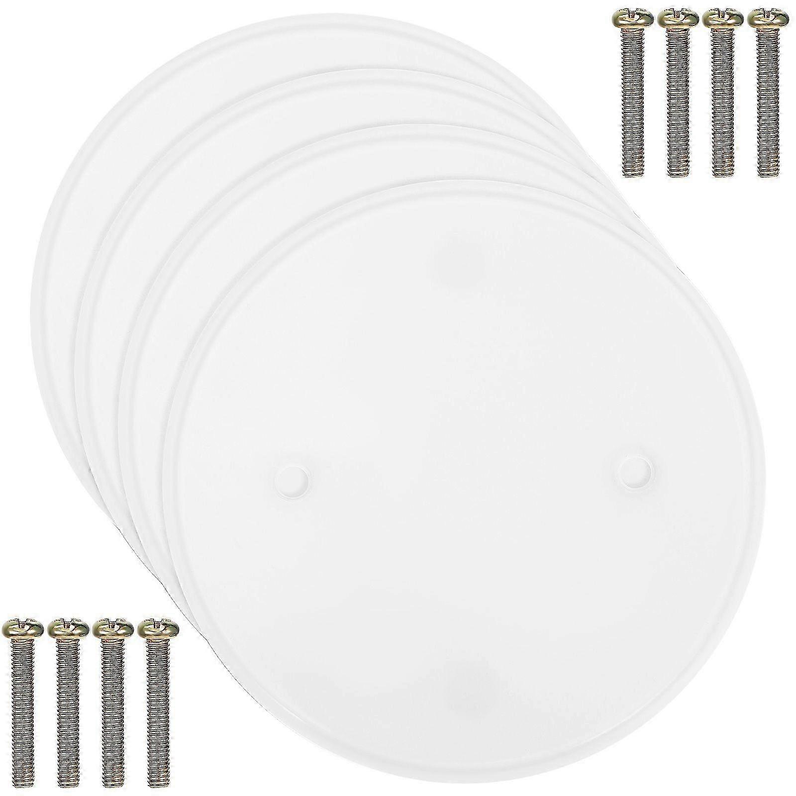 4pcs Functional Round Ceiling Hole Covers Flat Blank Plates for Electrical Box Covering