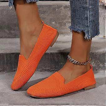 Scarpe slip-on da donna taglie forti, scarpe basse da guida facili da indossare con inserti elastici, eleganti e comode – Arancione, taglia 43