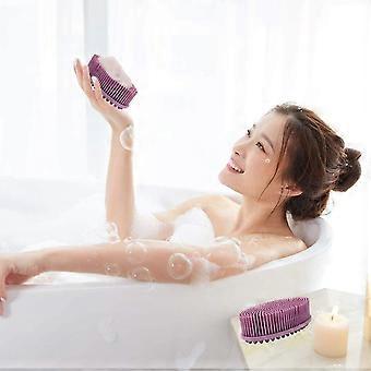Silicone bath brush for wet and dry body - Soft brush to exfoliate dead skin and gently massage - Improve blood circulation and cellulite