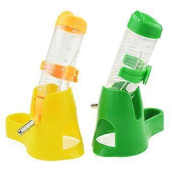 Distributeur de nourriture pour hamsters en plastique avec biberon et porte-bouteille pour une distribution propre (4 pièces)