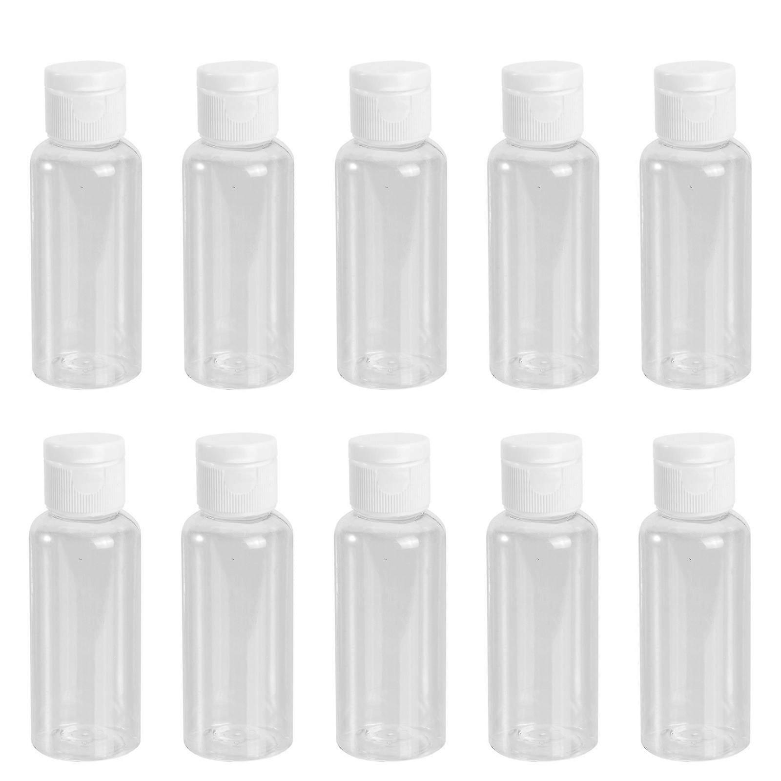 Plastic Sample Vials Empty Bottle Compatible withLiquids Leak Proof and 50ml Round Shape 10Pcs