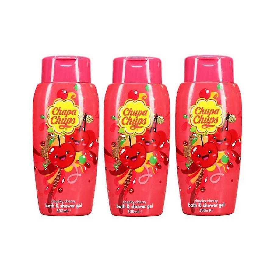 3 x Chupa Chups bade- og dusjsåpe 300 ml - Cheeky Cherry