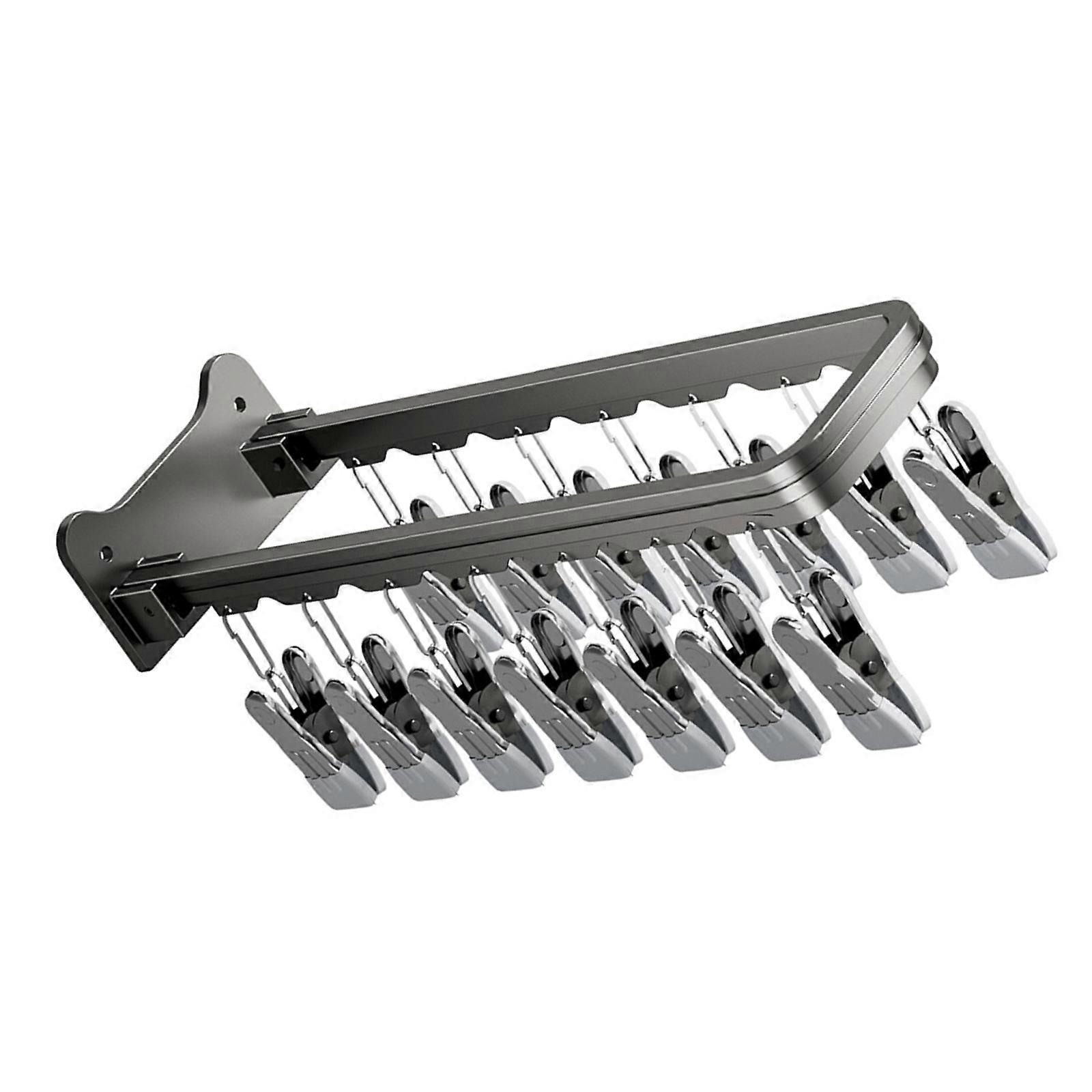 Practical Foldable Garment Hanger Features Multiple Clip And Strong Adhesion For Efficient Sock Drying Multicolor