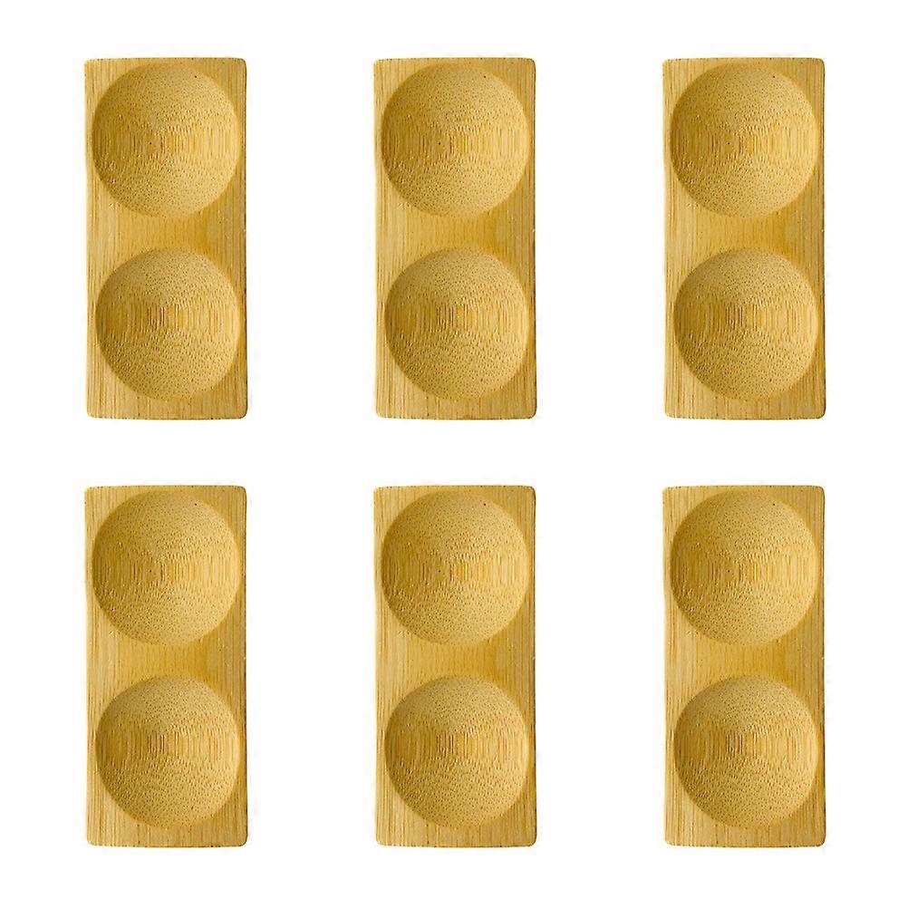 Bamboo Tableware Snack Storage Plates Home Use Assorted Color Small Design 6Pack