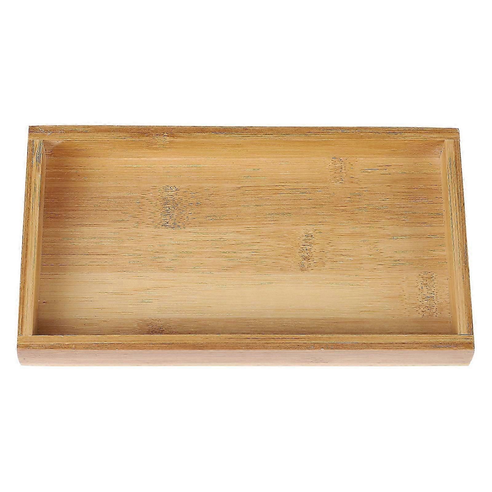 Khaki Bamboo Bread Tray for Kitchen 1Pcs Practical Food Serving Rectangular Tray