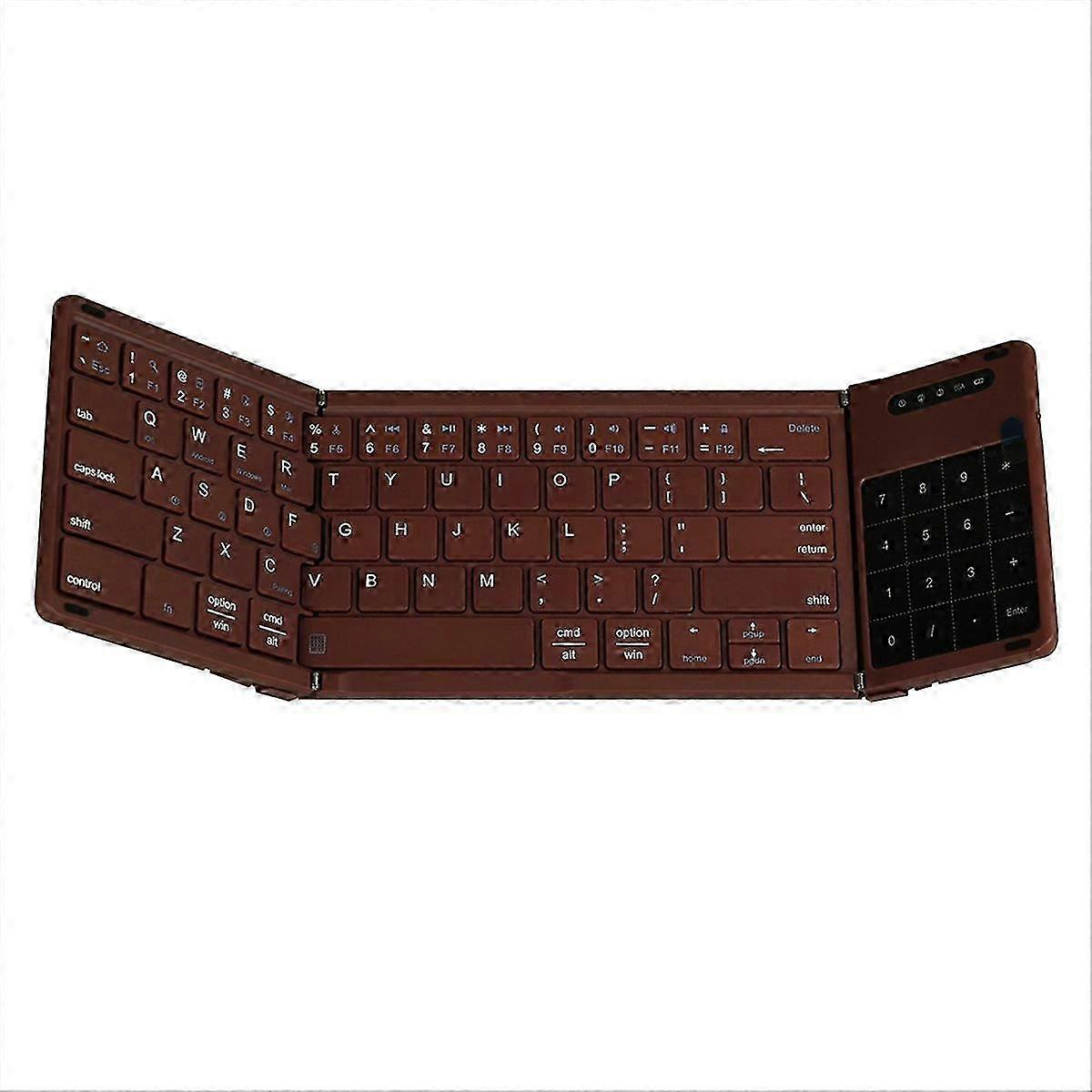 Mini Bluetooth Keyboard Tri-Fold Keyboard with Touchpad Mode/ Numeric Key Mode Rechargeable Wireless