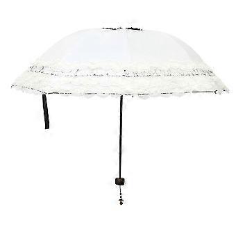 UV-beständiger runder Regenschirm für Damen, beige, 1 Stück