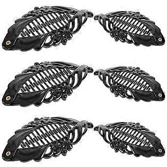 6 Pcs Teasing Combs Women Hair Accessories Hair Ponytai Holder Clips Clincher Combs Banana Clincher Comb Hair Clips