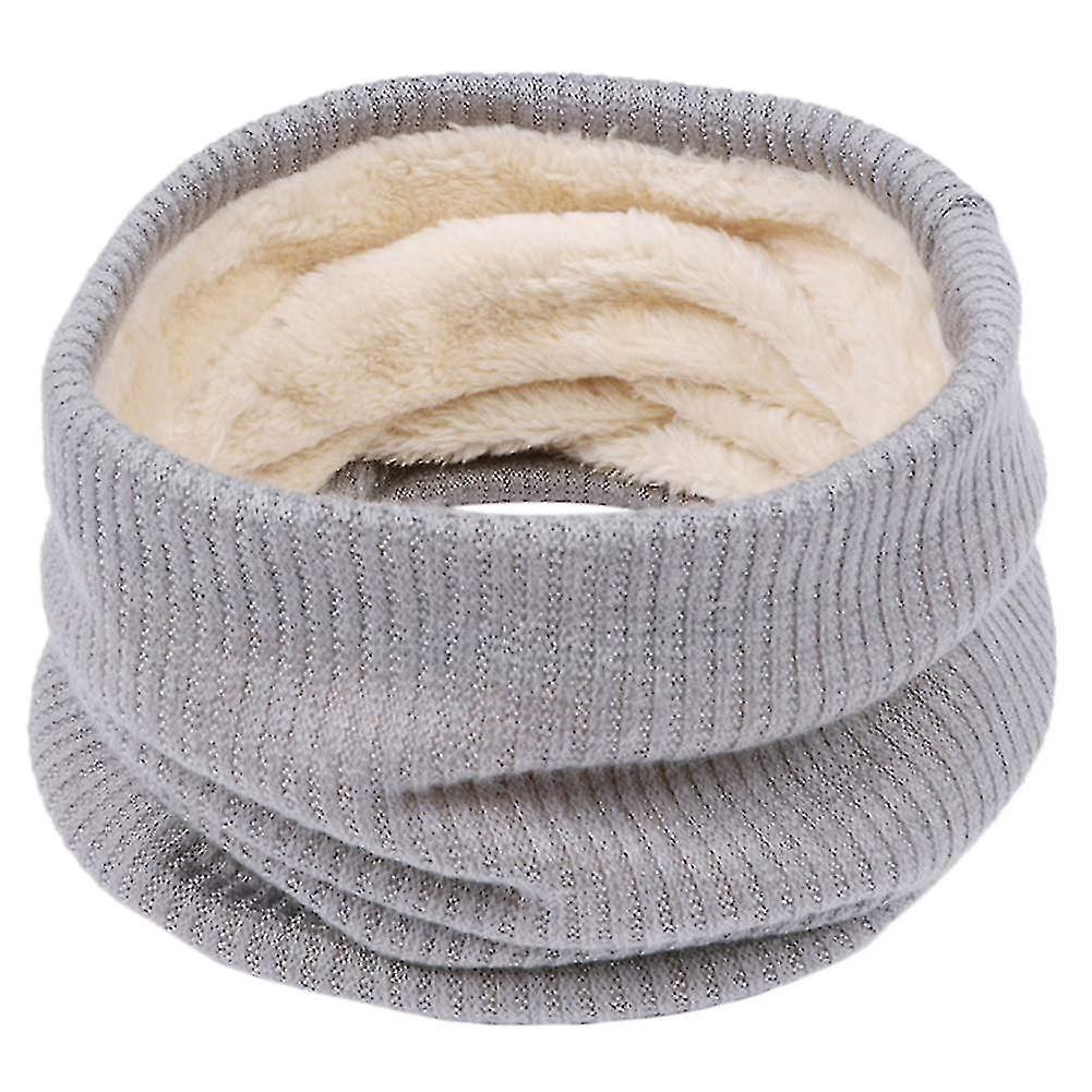 Harsh Winter Neck Warmer Double-layer Soft Fleece Lined Neck Gaiter Thick Knit Circle Loop Scarf Windproof