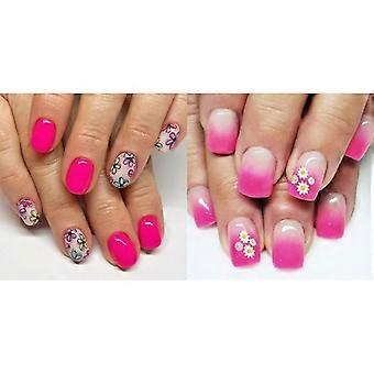 48Pcs Square Press on Nail Glossy Design French Fake Nail Acrylic False Nail,Artificial Nail Glues on Nail for Womens