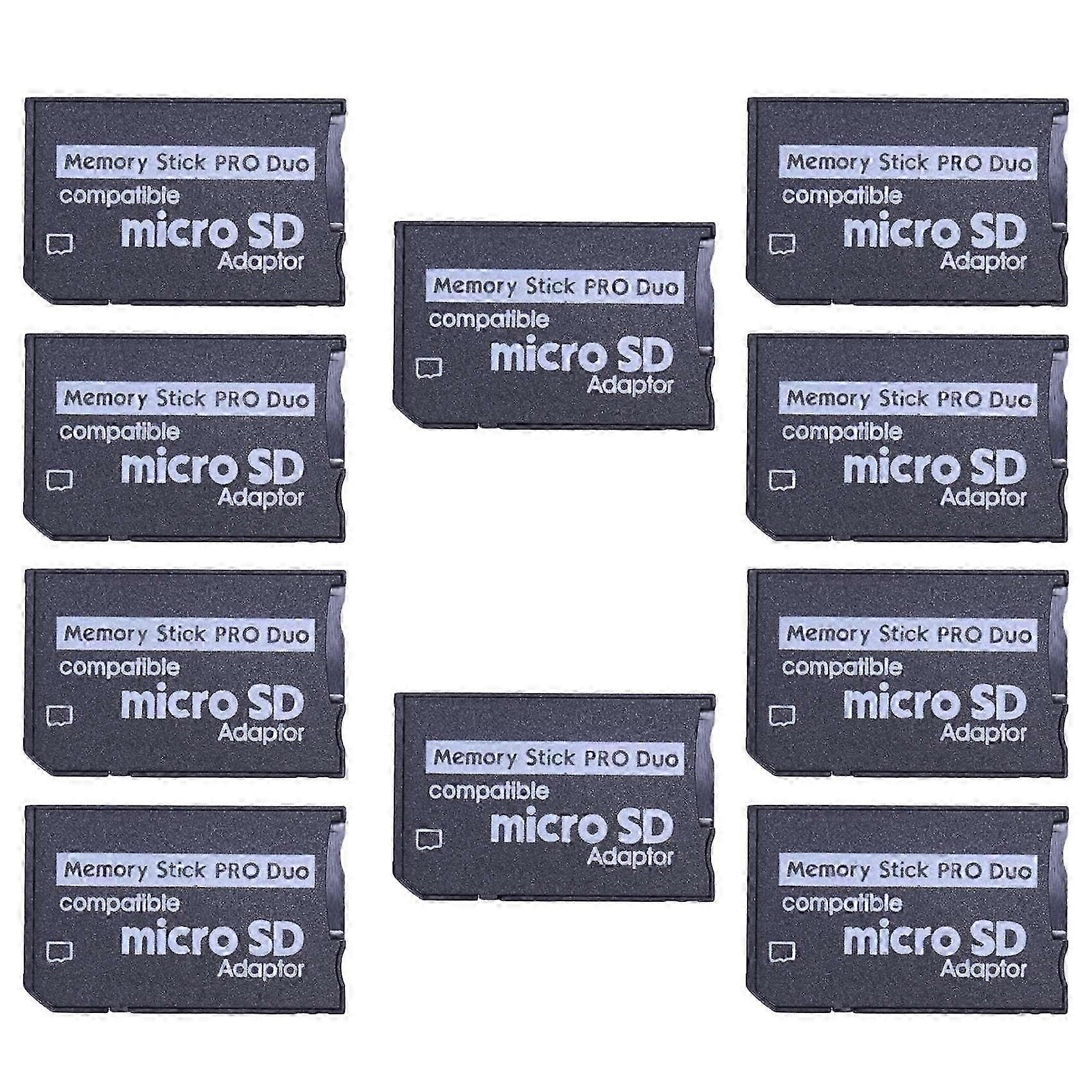 10X MicroSD to MS Pro Duo Adapter, Supports MicroSD/MicroSDHC up to 32GB, Compatible with MS Pro Duo Devices