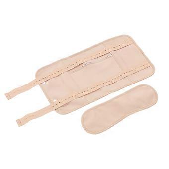 Rizinusölpackung, verstellbarer Riemen, doppellagig, wiederverwendbar, waschbar, Rizinusölwickel für Taille und Hals, Khaki
