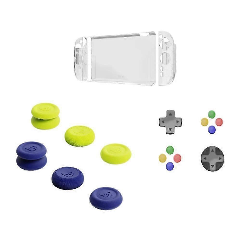 For Switch 2 Protective Case+D-Pad Button Cap Kit+Joystick Cap Split Protective Case for 2