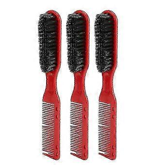 Dubbelzijdige baard- en haarborstel, nylon borstelharen, halfgetande PP-handgreep, ergonomische gebogen handgreep, verzorgingshulpmiddel