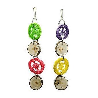 Bird Loofah Sponge Toy Teeth Grinding Toy for Playing 2Pcs Assorted