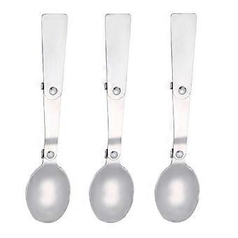 3 stuks opvouwbare muti-functie roestvrij staal Spork, camping reiziger sporks, bestek bestek lepel vork met draagtas