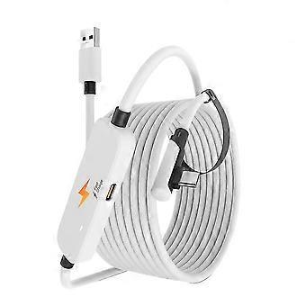 USB3.2 Gen1 VR Link Cable with Extra Charging Port compatible with Meta Quest 3S,Quest 3 /2 PICO 4 VR Headset Fast Charging Cable